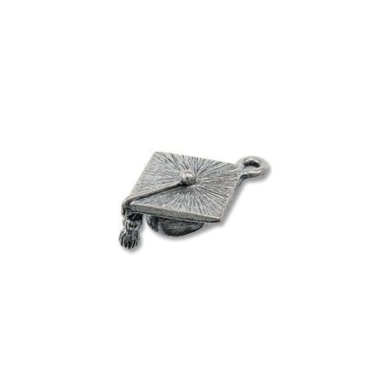 Charm for Jewelry Making - Graduation Cap 18x17mm Pewter Antique Silver Plated (1-Pc)